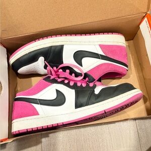 Jordan Women's Pink and Black Sneakers